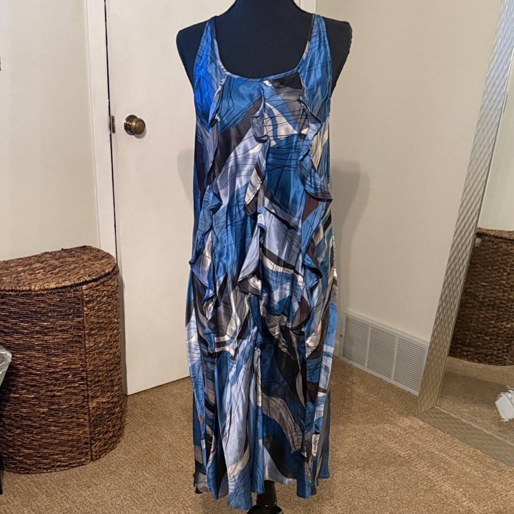 Banana Republic Blue, Black and Gray Maxi Dress